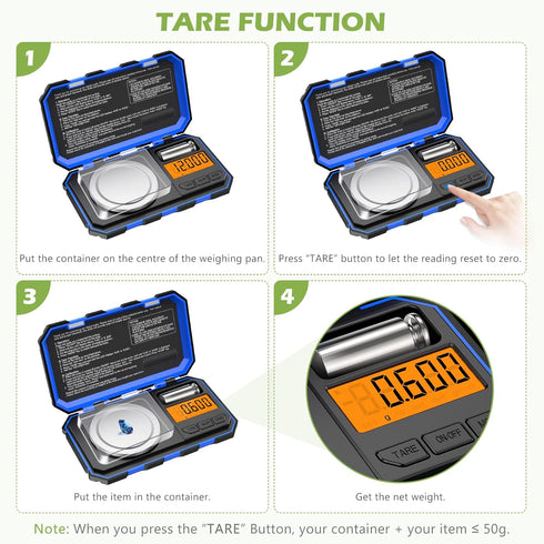 KeeKit Digital Pocket Scale: 50g 0.001g Professional Milligram Scale with Calibration Weight and LCD Display