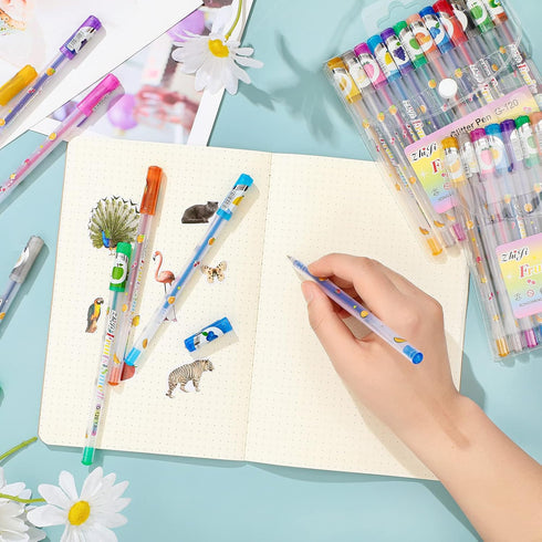 Yexiya 72 Pcs Scented Glitter Color Pen, Multicolor Fun Pens, Smooth Writing Stationary Kit