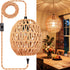 Maliralt 16.4ft Hanging Lamps Rattan Pendant Light Hanging Lights Plug in Cord Pendant Light Fixture Plug Into Wall