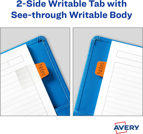 AVERY Mini Ultra Tabs, 1" x 1.5", 2-Side Writable, Assorted Colors, 40 Repositionable Tabs (74760)