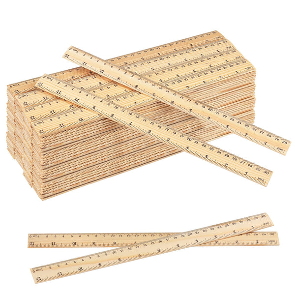 GNIEMCKIN 288 Packs Wooden Rulers, 12 Inch Double Sided Wood School Ruler for Home, Student, Office Use
