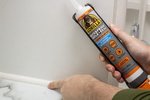 Gorilla Waterproof Caulk & Seal 100% Silicone Sealant; Clear; 10oz Cartridge (Pack of 2)