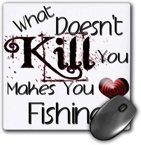 3dRose What Doesn't Kill You Fishing Mouse Pad (mp_185989_1) by 3dRose