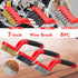 Wire Brush Set, 6-Piece Nylon/Brass/Stainless Steel Brushes with Curved Handle for Rust and Paint Cleaning