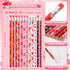 JUNEBRUSHS 72Pcs Valentine's Day Party Favors Set, 36Pcs Valentines Day Pencils with 36Pcs Silicone Bracelets