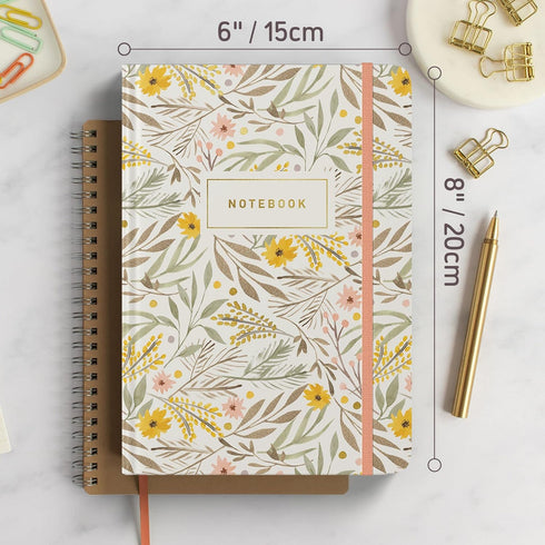 Rileys & Co Lined Journal Notebook for Work and School, Compact 8 x 6 Inches, 240 Pages, Hardcover Journal for