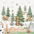 decalmile Mountain Tree Woodland Wall Decals Large Pine Tree Forest Animal Bear Deer Fox Wall Stickers Kids Room Baby