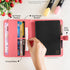 NEORAH B6 Notebook Sleeve with Loop + Dotgrid Journal, Faux Leather Sleeve with Penloop, 6 Card Slots, PINK