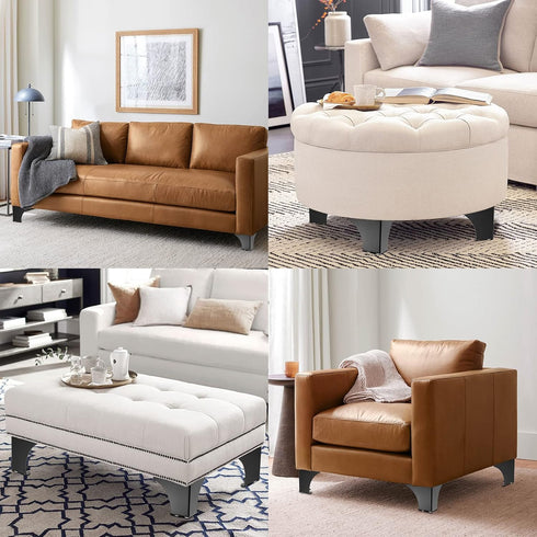 OwnMy 4PCS 4 Inch Metal Furniture Legs Black Sofa Legs Dresser Legs, Modern Ottoman/Coffee Table Legs Metal Cabinet