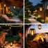 2 Pack 4 Solar Lantern Lights Outdoor Waterproof Flickering Flame Light, Solar Lights with Dual Charging (USB/Solar)