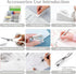 White Office Desk Accessories, 12pcs Organizers with Tape Dispenser, Stapler, Scissors, Ruler, Sticky Tabs, Clips Set