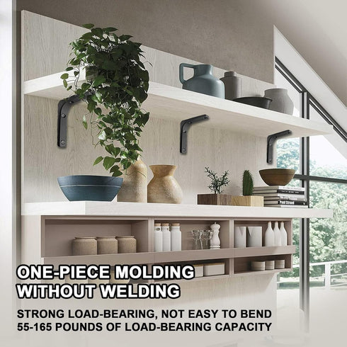 4Pcs L Wall Bracket, 4 x 4 Inch Heavy Duty Floating Shelf Bracket, Iron Joint Angle Bracket with Screws