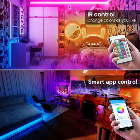 100ft, TJOY LED Lights for Bedroom RGB Color Changing Led Strip Lighting with Remote and Smart APP Control, Music Sync