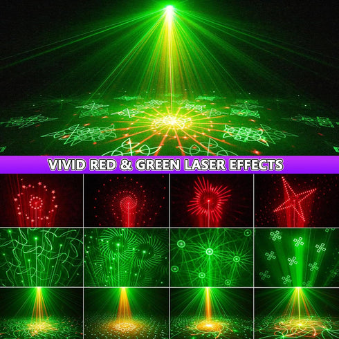Mini Disco Party Lights - Sound Activated RGB DJ Strobe Light, Portable LED Projector for Home Room Karaoke Birthday