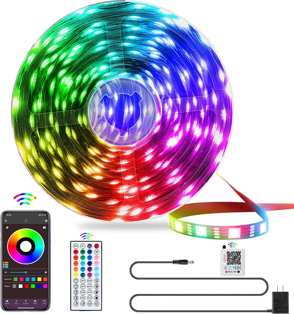 QZYL LED Lights for Bedroom, 25FT RGB LED Strip Lights with 44