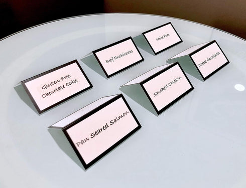 Tented Cards, 50 Folded Wedding Place Cards, 14 pt. Matte Card Stock for Banquet and Cocktail