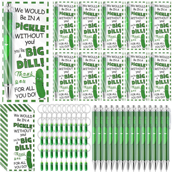 Sayglossy 50 Set Employee Appreciation Gifts Bulk Christmas Pickle Keychain for Coworker with