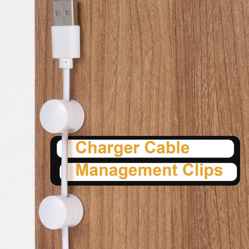 CustomyLife 2pcs 2-in-1 Cable Anchors for Desk, Adhesive Metal Cord Organizers, Adjustable Cord Clips Charger Cable