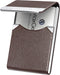 MaxGear Business Card Holder, PU Leather & Stainless Steel Case for Men or Women, RFID Blocking, Coffee