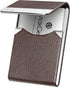 MaxGear Business Card Holder, PU Leather & Stainless Steel Case for Men or Women, RFID Blocking, Coffee