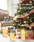 Wax,3 Pack-Ivory Da by Flameless Candles with String Lights, Battery Operated Candles with Remote and Timer, LED Pillar
