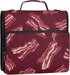 Fisyme 3 Red Bacons Retro Zipper Binder Ring with Zipper and Shoulder Strap Large Capacity Multi-Pocket Binder