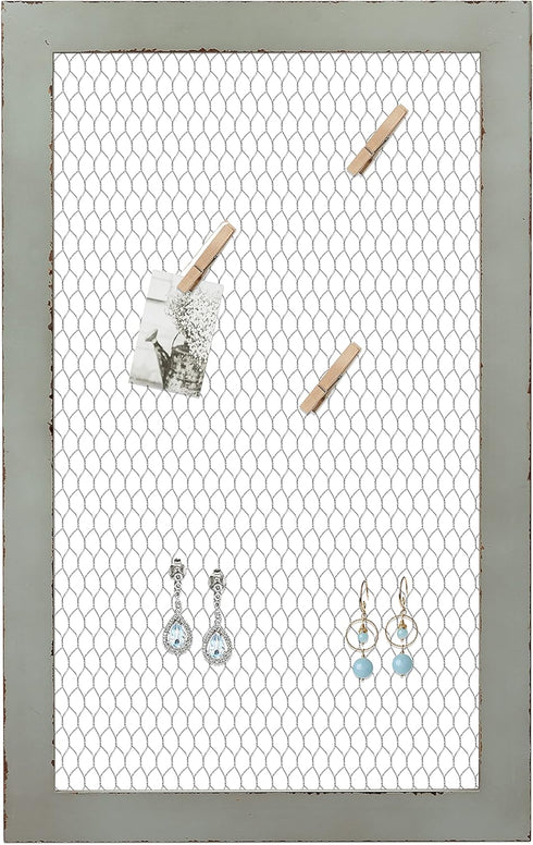 SOFE Chicken Wire Frame Bulletin Boards, Rustic Grid Wall Panels for Jewelry Organizer, Memo Board, Photo Display