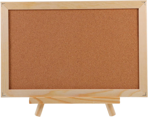 MAGICLULU Wooden Frame Message Board - Pin Board with Wood Easel Display Stand, Tripod Holder, and Cork Notes Box