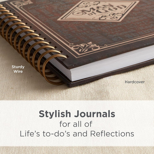 Christian Art Gifts Journal with Scripture, Man of God 1 Timothy 6:11, 192 Ruled Pages, Large Hardcover