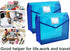 YoeeJob Plastic File Folders Legal Size 2 Pcs - Expandable Document Folder with Snap Button Closure, Blue