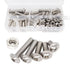 cSeao 50pcs M6 Flanged Button Head Socket Cap Screws Hex Nuts Kit - M6 x 10mm/15mm/20mm/25mm/30mm, 304 Stainless Steel