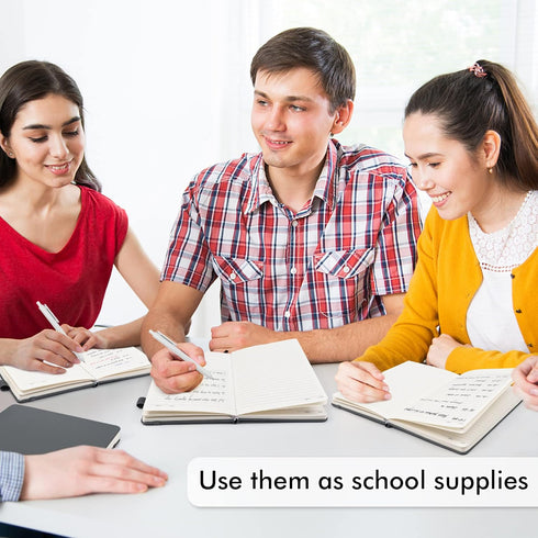 feela 5 Pack Journal Notebook, Bulk for School, Classic Ruled Lined Journals with Pen Holder, A5, Gray