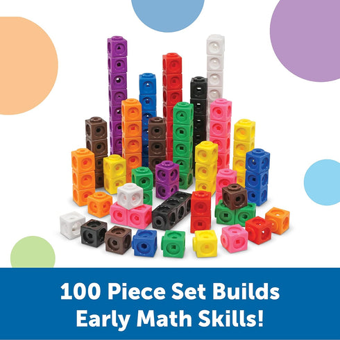 Learning Resources MathLink Cubes - Set of 100, Ages 5+, STEM Activities, Teacher Supplies