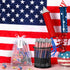 Qilery 150 Pcs Veterans Day Style American Flag Lapel Pins, Ballpoint Pen, Keychains, Thank You Card Gift Bag for 4th