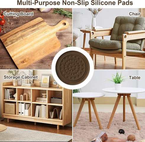 MLLNFUE 8 Packs Counter Non-Slip Stabilizer Pads for Cutting Boards, Self-Adhesive Rubber Feet, Noise Reducing Feet |