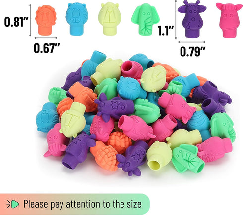 Mr. Pen - Erasers, Cap 60 Pack - Cute Colorful Animal Eraser Caps for Kids, Pencil Toppers, School Supplies