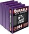 Samsill Durable 1.5 Inch D Ring Binder, Made in the USA, Purple, 4 Pack Holds 350 Pages