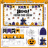 Halloween Ghost Bulletin Board Cutouts, Pumpkin Castle BOO Ghost Patterned Spider Web DIY Photo Borders