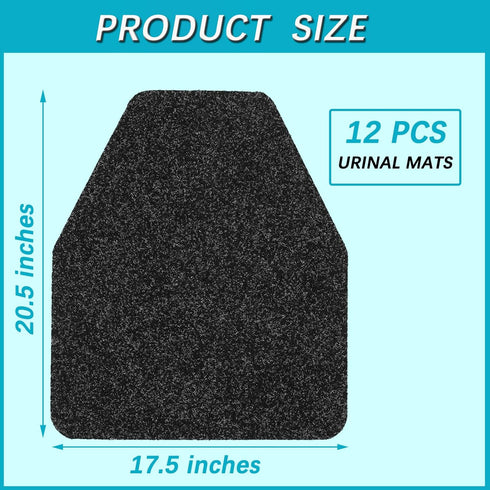 12 Pack Commercial, 17.5" 20.5", Basima Urinal Mats for Men Bathroom Washable Bulk Rubber Urinal Floor Mats for Toilet