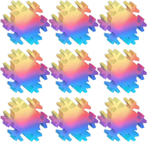 PerKoop 100 Pcs 6 Inch Large Double-sided Snowflakes Cutouts, Holographic Paper for Winter Classroom Decor Supplies