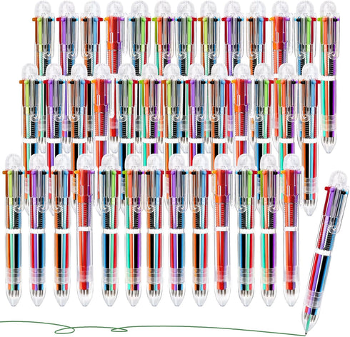 Enyeopd 48 Pack Multicolor Pens, Fun Pens for Kids Party Favors, Classroom, Valentines Day Bulk Gifts, Retractable