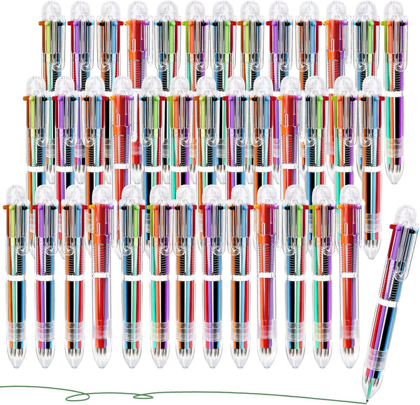 Enyeopd 48 Pack Multicolor Pens, Fun Pens for Kids Party Favors, Classroom, Valentines Day Bulk Gifts, Retractable