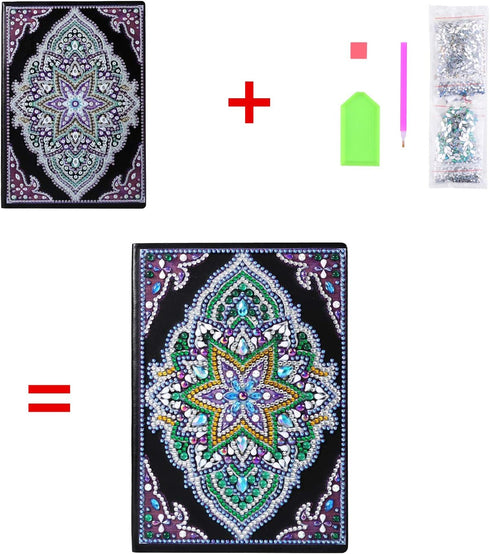 Diamond Art Painting Book - Special Shaped DIY Notebook with Mandala Diary, 100 Pages/50 Sheets A5