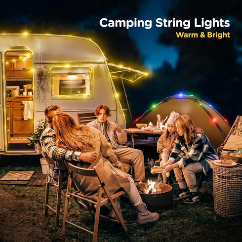 Allspark 4 1 32.8FT 8 Camping String Lights Rechargeable, in Quick Storage Tent String Lights with Lighting