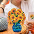 6 Inch 3D Freshcut Paper Pop Up Cards, Mini Sunflowers, Mini Sized Forever Flower Bouquet Popup Greeting Cards
