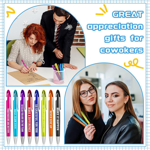 Lincia 100 Pcs Employee Appreciation Ballpoint Pens - Bulk Quotes Pens with Black Ink for Graduation and Nurses Day