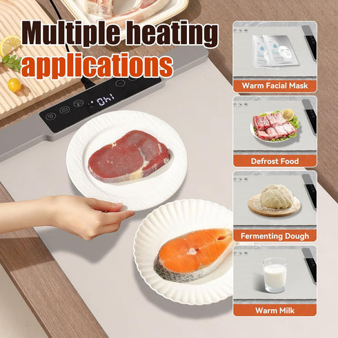 35.4x13.4 7 Settings Warming Mat for Food Extra Large Temperature Silicone Food Warming Mat Roll up Food Warmer