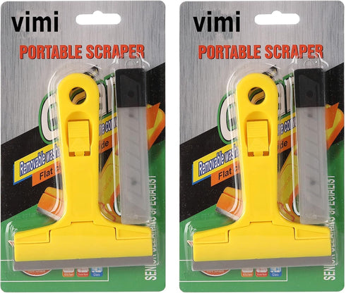 VIMI 20 4 inch-2 Razor Blade Scraper,Paint Scraper Glass Scraper Tool with Extra Replacement Metal Blades Window