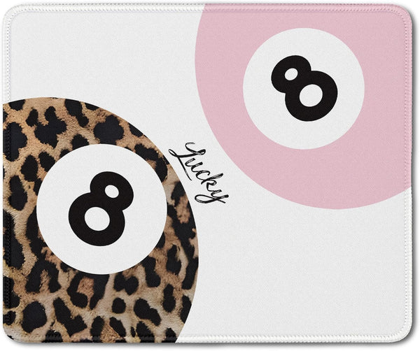 DOFQZ Funky Cheetah Print Y2K Lucky 8 Ball Mouse Pad, Trendy Leopard Print