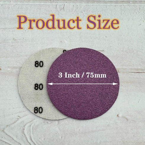 80 Grit Wet Dry Sandpaper 40pcs 3 Inch Sanding Disc Hook and Loop Premium Aluminum Oxide for Metal, Wood